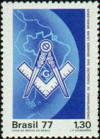 Timbre maçonnique Brésil cinquantenaire